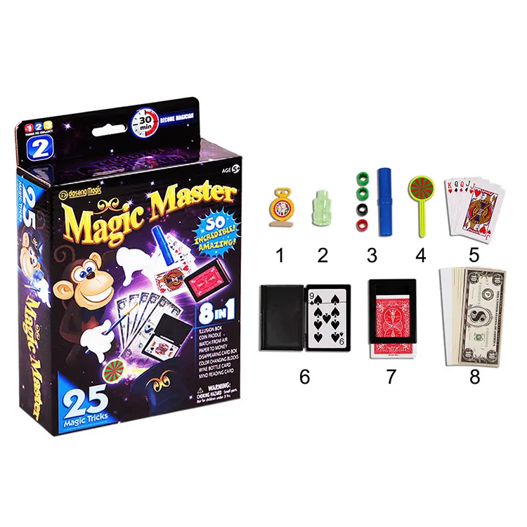 Wholesale Classic Magic Tricks Gift box 25 Magic Tricks Kits Playing magic Toy for Sale