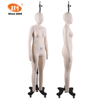 Junmei Mannequin de couture femme sans tête, taille personnalisable et réglable, corps entier, US 6/EU 36, avec support de bras en fibre de verre et jambe à pointes
