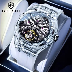 Montre mécanique automatique de luxe GELATU, tourbillon de haute qualité, acier inoxydable, résistance à l'eau 5 BAR, unisexe, livraison directe - Product Image 1