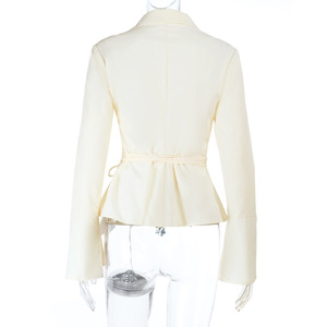 Camicetta <span class=keywords><strong>Elegante</strong></span> da Donna con Colletto a Risvolto, Maniche Lunghe, Bottoni Frontali, Vita Stretta e Lacci, Prodotti di Tendenza Nuovi Arrivi 2026 - Product Image 5