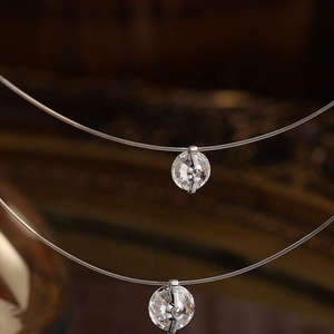 Vendita calda senza artiglio taglio rotondo collana di diamanti coltivati da laboratorio 1ct 1.5ct 18k Soild oro con catena d'argento all'ingrosso - Product Image 5