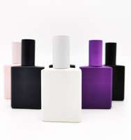 Bouteille en verre de rouleau d'huile essentielle noir mat rectangulaire de 0.5 oz 15ml 30ml 50ml capacité compte-gouttes emballage de parfum surface givrée