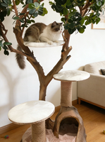 Nouveau design 2026 : Arbre à chat moderne de luxe en bois, tout-en-un, multi-niveaux, gain de place, pour la maison et les petits appartements