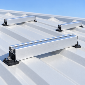 Custom Anodized Aluminum <b>Mini</b> Rail Mounting Bracket for Trapezoidal Metal Roof Commercial PV Projects - Product Image 1