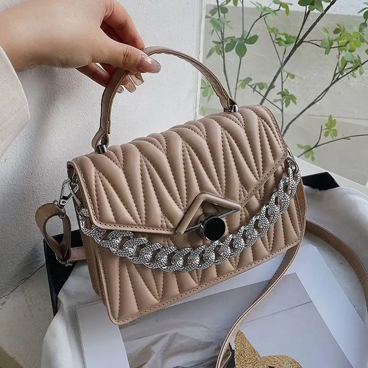 L0466 Korea Casual Messenger Hand-held Small Jelly Square Wholesale 2023 Summer New Japan Simple Solid Color Pleated Shoulder