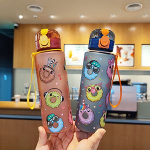 Cartoon Donut Plastic Water Bottle 700ml With Strap Bpa Free For Child School Use - Product Image 2