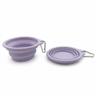 Yunuoxi Gamelle d'eau pliable pour animaux de compagnie, violet lavande, 14cm x 13cm, en silicone, pliable, pour chien, plate de 1,5cm, 70g, vente en gros usine