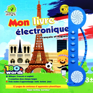 ELETRE New Edition bilingue <span class=keywords><strong>carta</strong></span> cartagina da parete per bambini insegnamento precoce dito punto di lettura inglese francese suono di lettura - Product Image 1