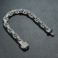 Interlockende Micro-Pave CZ Cuban Link Unisex Armband 925 Sterling Zilver Nikkelvrij Hiphop Sieraden voor Valentijnscadeau