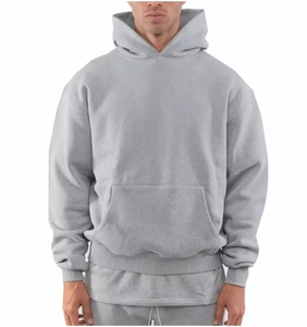 FLOWORA High Quality Men's Hoodies <b>Sweatshirts</b> Unisex Boxy Pullover Hoodies Custom logo Blank Heavyweight Men Custom Cotton - Product Image 2