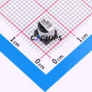 Condensateur électrolytique en aluminium SMD CS1A101M-CRD54, SMD, D5xL5.4mm 100uF 20% 10V 5mm - Product Image 1