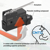 Interrupteur à bouton poussoir à montage sur panneau en plastique CNTD CM-1307K, micro-interrupteur, interrupteur de fin de course, 15A 250V, interrupteur de fin de course horizontal