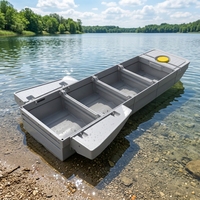 Bateau Pliable Modulaire en Plastique PE Portable Léger Transportable sur Toit de Voiture Épaissi Robuste Écologique Recyclable Grande Capacité de Rangement pour Étang