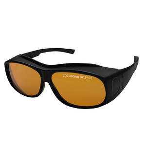 Gafas de seguridad para láser con montura negra, protección OD5+ Ce de 200-460nm para protección ocular contra la radiación de luz - Product Image 1