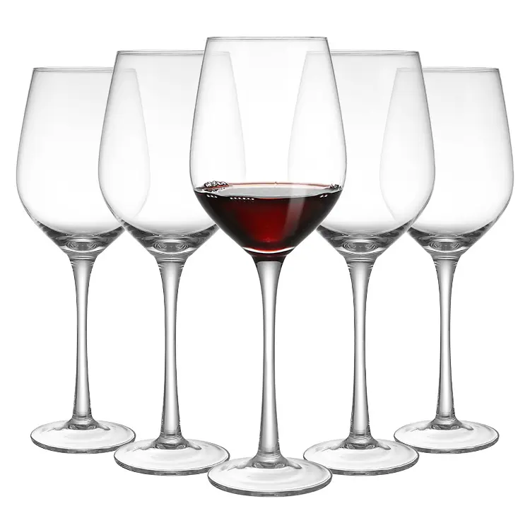 13.5oz Offre Spéciale haute qualité sans plomb personnalisé soufflé à la main cristal clair rouge carafe vin gobelet verre tasse verre vin tasses