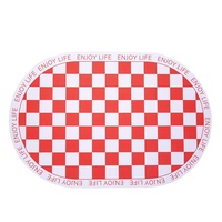Set de table en cuir PU à carreaux, isolant thermique, anti-brûlure, imperméable, résistant à l'huile, style occidental classique pour mariage, fête, banquet
