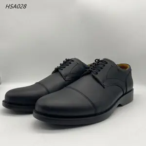 LXG, черные офисные туфли высокого уровня из кожи с натуральным лицевым покрытием, на шнуровке, двойные суставы, искусственная инъекция, модельные туфли для продажи, HSA028