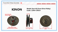 Go Kart 40 Tahrikli Kasnak Grubu KINON CVT İkincil Debriyaj İleri Geri Büyük Yaylı Opsiyonel Karting Şanzıman Parçaları