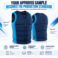 Gilet de protection personnalisé pour adulte avec fermeture éclair frontale, rembourrage en néoprène avant et arrière pour le wakeboard et les sports nautiques OEM ODM
