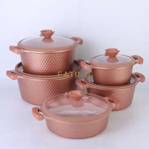 Origineel Ontwerp 15-delige Braadpan Van Rubberhout Handvat Steelpan Koekenpan Met Anti-Aanbaklaag Inductie-Kookplaat Granieten Kookgerei Set - Product Image 4