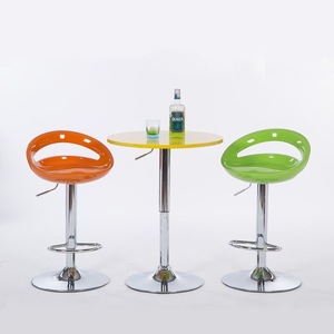 Tabouret de bar pivotant rond Zxm au design nordique élégant, en plastique, pour restaurant, cuisine, comptoir, chaise haute - Product Image 4