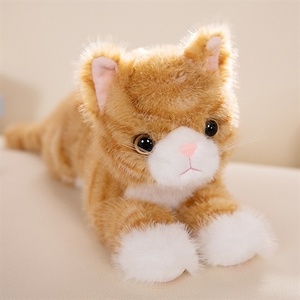 Juguete de Peluche de <span class=keywords><strong>Gato</strong></span> en Posición Acogedora, <span class=keywords><strong>Gato</strong></span> Naranja, <span class=keywords><strong>Gato</strong></span> <span class=keywords><strong>Gris</strong></span> Tabby, Regalo para Niños, Relleno de Algodón PP, 31cm-50cm - Product Image 3