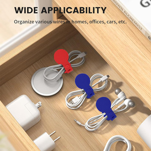 Organizadores de Cables Ajustables de Silicona, Correas Organizadoras de Cables de Silicona Ajustables - Product Image 6