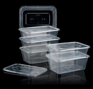 Smygoods Insalatiere usa e getta in plastica con coperchio ermetico, ideali per la preparazione di pasti, da asporto, catering, feste, picnic e conservazione degli alimenti, impilabili, a prova di