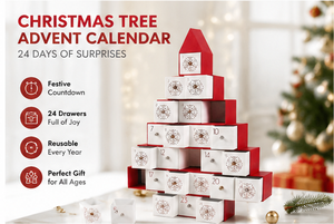 Caja de Calendario de Adviento con Forma de Árbol de Navidad Personalizada, con Cajones, de Cartón Rígido, Triangular, Caja Misteriosa para Regalo Sorpresa - Product Image 5