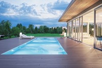140*24mm ignifugé rainuré extérieur Pvc Decking anti-dérapant Pvc-ASA extérieur plancher imperméable solide PVC Decking