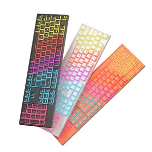 Colorido Arco Iris retroiluminación ergonómico Usb cable Tablet Pc ordenador impermeable Rgb sensación mecánica Gaming Keyboard Gamer