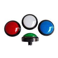 Accessoires pour machines de jeux d'arcade, boutons en plastique colorés de 98 mm avec ampoule LED, bouton poussoir, interrupteur, anglais