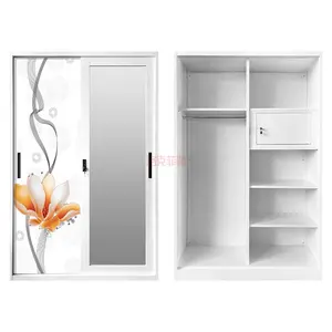 dismantle cheap furniture simple design bedroom hostel locker closet cabinet steel clothes metal printed wardrobe