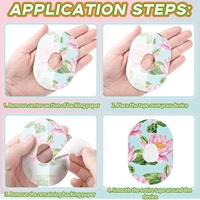 Patch adhésif compatible avec Dexcom, résistant à la transpiration, variété florale colorée, ruban adhésif pré-coupé, protection du moniteur de glycémie