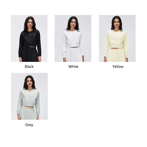 Veste courte zippée pour femme, coupe régulière, ajustée, <span class=keywords><strong>cardigan</strong></span> à manches longues, anti-UV, respirante, extensible dans quatre directions, débardeur - Product Image 6