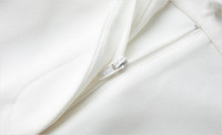 Ensemble tailleur élégant blanc anti-plis en velours brodé sur mesure FMY pour femme, idéal pour le bureau et les trajets quotidiens, ensemble deux pièces 67118