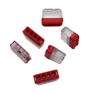 Hot selling 4 ways push in style spring quick electrical 0.5-2.5mm2 cable wire terminal block connector for lighting fixture