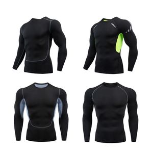 T-shirt de compression en polyester grande taille S-3XL à manches longues pour homme, vêtement de fitness, t-shirt de sport, production OEM - Product Image 1