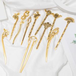 中式发夹金筷子配件包子金属长发筷子发夹复古发叉女女孩 - Product Image 4