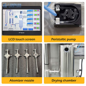 Mini-sécheur par pulvérisation en acier inoxydable de 2 L pour usage en laboratoire, avec contrôle PLC et pompe électrique, pour la transformation alimentaire et la production de poudre à haut rendement - Product Image 4