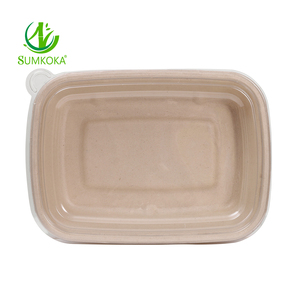 SUMKOKA Bioking Fabricantes al por mayor Degradable Fitness Ensalada Embalaje Papel Caña de azúcar Pulpa Luz Comida Desechable Fiambrera - Product Image 4