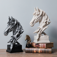 Artisanat créatif américain en résine en forme de tête de cheval, accessoires de décoration transfrontaliers pour la maison, le bureau, le salon, le bar, l'entrée, modèle de Noël SM