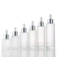 Flacons cosmétiques pour soins de la peau, flacons compte-gouttes en verre pour huiles essentielles et collyres, 10ml 15ml 50ml, transparents, impression sérigraphique, vente en gros