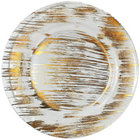 Assiettes de présentation rondes transparentes neuves de 13 pouces avec bord doré pour mariages, banquets et restaurants festifs – Vente en gros fabricant
