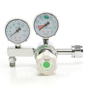 Regulador de Oxígeno Profesional Médico de Latón <span class=keywords><strong>CGA540</strong></span> con Presión Máxima de Entrada de 3000 psi y Salida DISS para Cilindro - Product Image 1