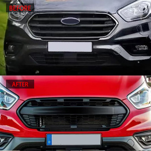 Rejilla Delantera para Ford Transit Custom, Malla ABS Negra, 2018-2021, Compatible con Europa, Pieza de Mejora - Product Image 2