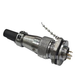 Connecteur de prise d'alimentation aéronautique WS16 rond 2 à 10 broches, plaqué or, en alliage de zinc, pour applications électriques industrielles - Product Image 1