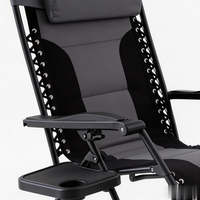 Nouveau design, fauteuil inclinable zéro gravité surdimensionné et confortable, design moderne, hauteur réglable, chaise longue pliable avec rembourrage