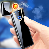 Nouveau Briquet USB Rechargeable Écran Tactile Allume-Cigare Électronique Petit Briquet Électrique