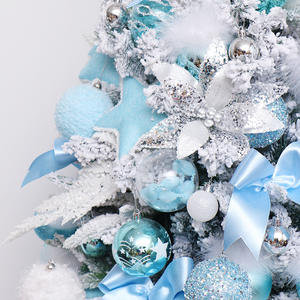 Colgantes de árboles de Navidad 95 piezas en 1 bolas de PET de malla pintadas en azul para decoración de Navidad - Product Image 3